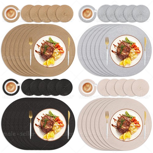 Round woven 6pcs - woven, placemats