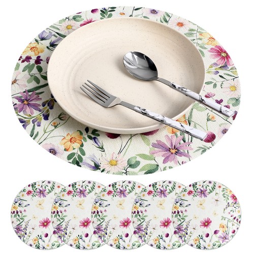 Reusable linen round - round, placemats