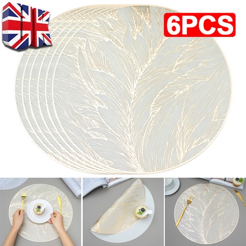 6pcs round pvc placemats - round,