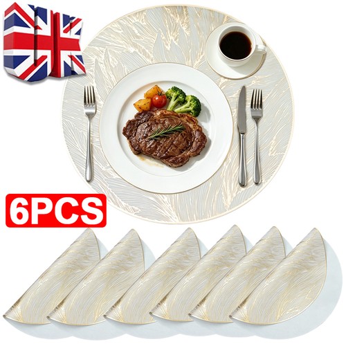 Round golden leaf pvc place - round,