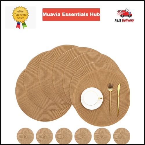 Table mats round braided - -,