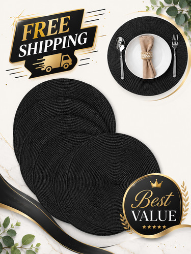 Round braided placemats - placemats, set