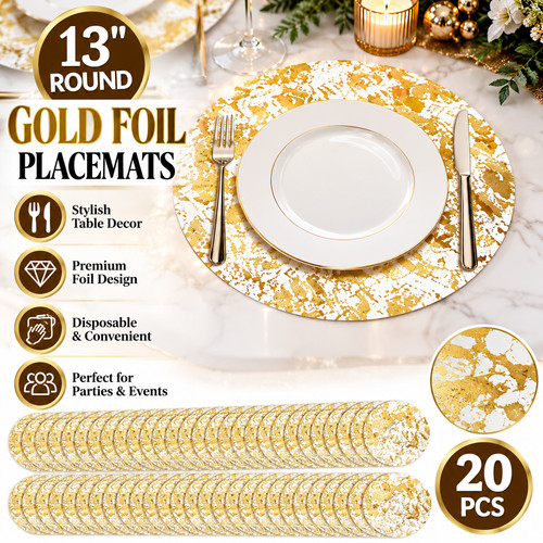 Round gold foil disposable - gold,
