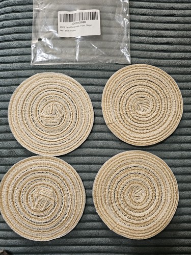 Beige round woven yarn - woven,
