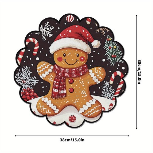 4pcs christmas round placemats - 4pcs,
