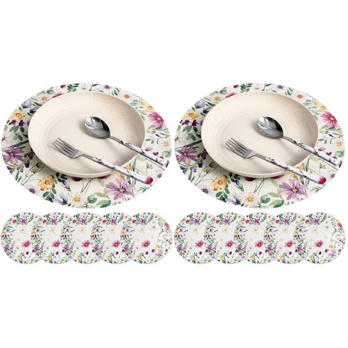 Floral linen placemats for - linen,