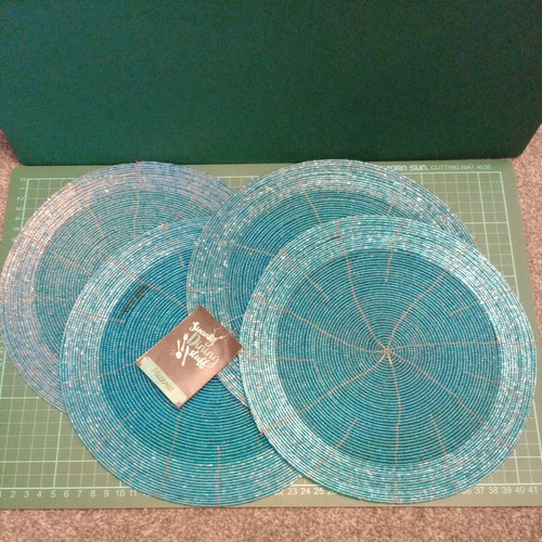 Glass beaded round placemat - beaded,