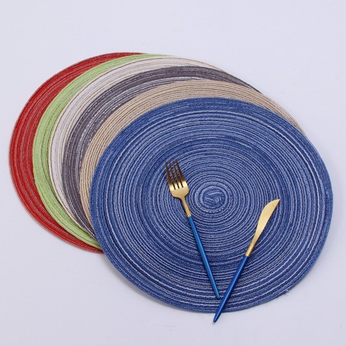 Round braided placemats - 4x,
