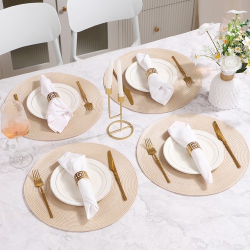 Round woven pcs placemats - round, 4/6