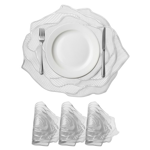 Rose floral placemats set 4 - placemats,