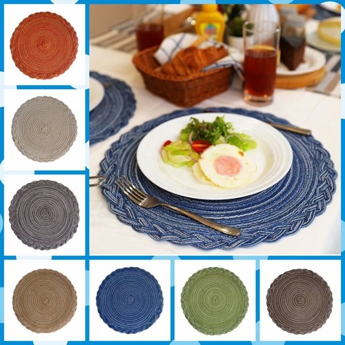 Round woven placemats - placemats, kitchen