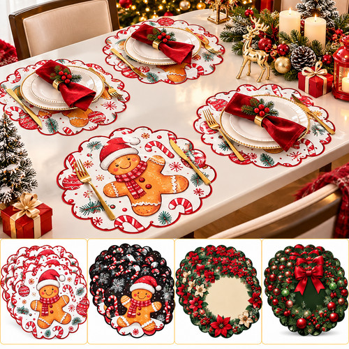 4pcs christmas round - 4pcs,