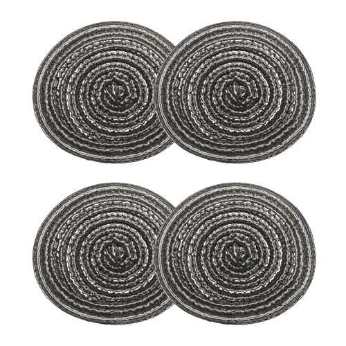 4pcs round braided placemats - 4pcs,,