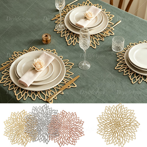 10pcs gold placemats round - 10pcs,