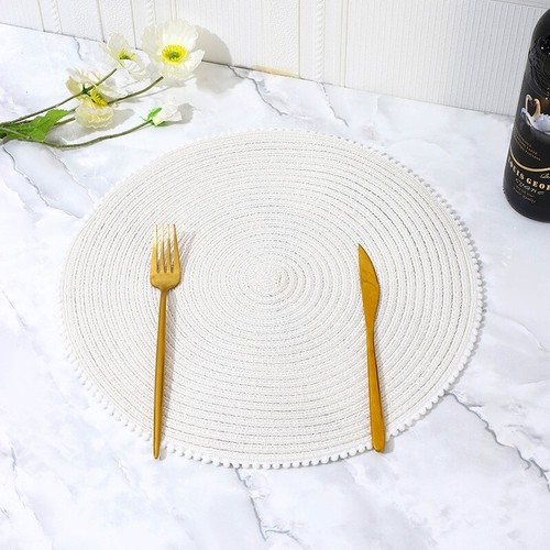 Round pom placemats set - pom,