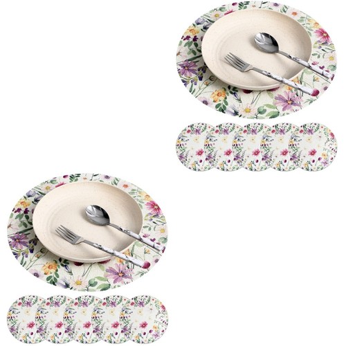 Reusable linen round placemats - linen,